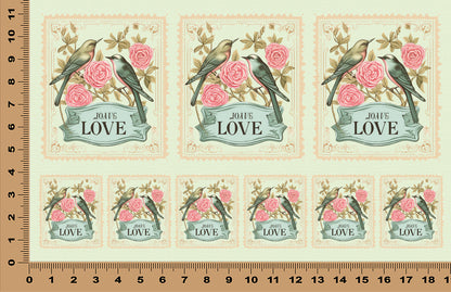 DecoCraft - Stamp Tiles Series - Garden Lovebirds