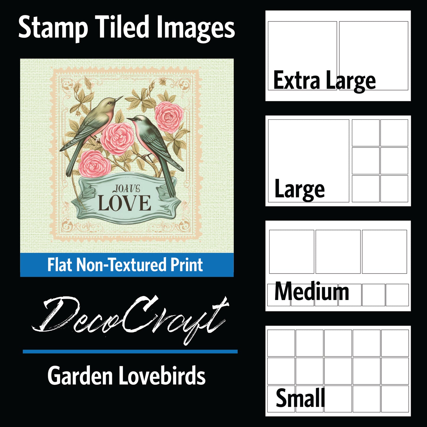 DecoCraft - Stamp Tiles Series - Garden Lovebirds