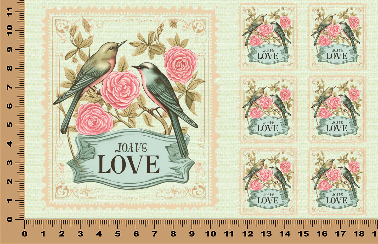DecoCraft - Stamp Tiles Series - Garden Lovebirds