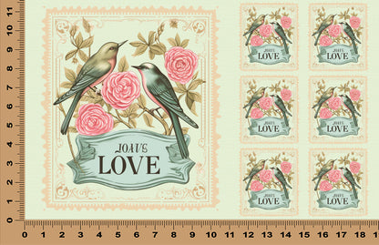 DecoCraft - Stamp Tiles Series - Garden Lovebirds