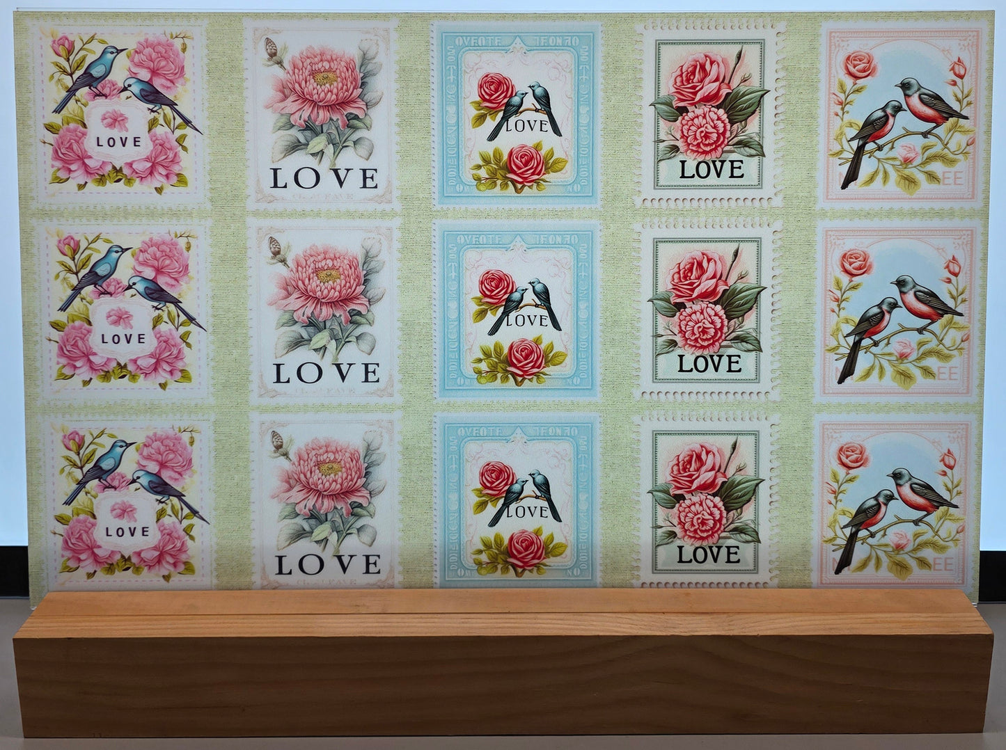DecoCraft - Stamp Tiles Series - Vintage Love Stamps - Collection III