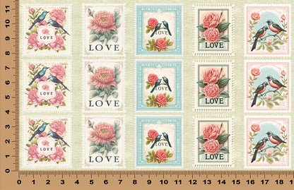 DecoCraft - Stamp Tiles Series - Vintage Love Stamps - Collection III