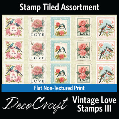 DecoCraft - Stamp Tiles Series - Vintage Love Stamps - Collection III