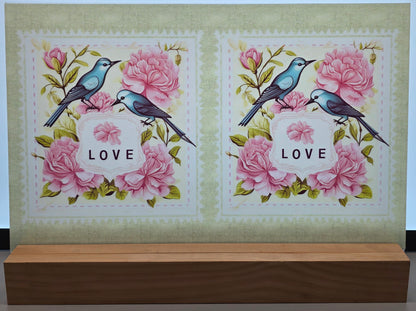 DecoCraft - Stamp Tiles Series - Blossom Lovebirds