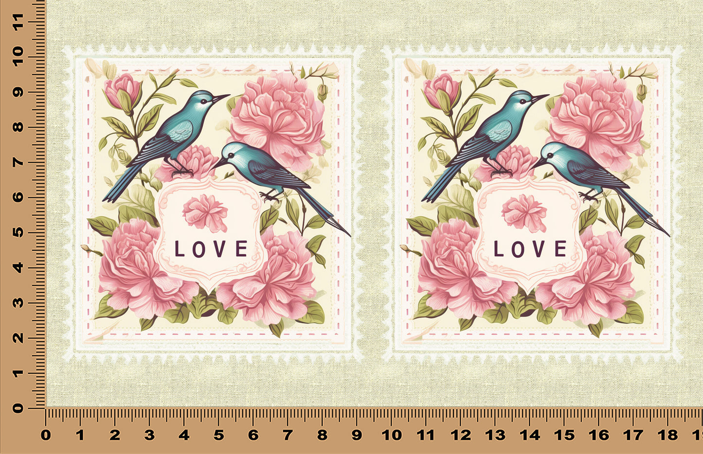 DecoCraft - Stamp Tiles Series - Blossom Lovebirds