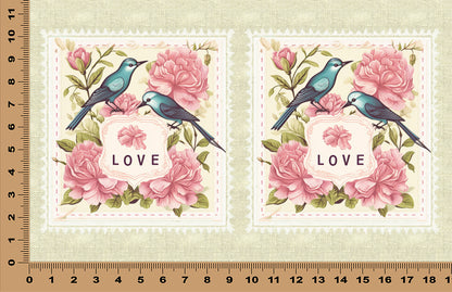DecoCraft - Stamp Tiles Series - Blossom Lovebirds