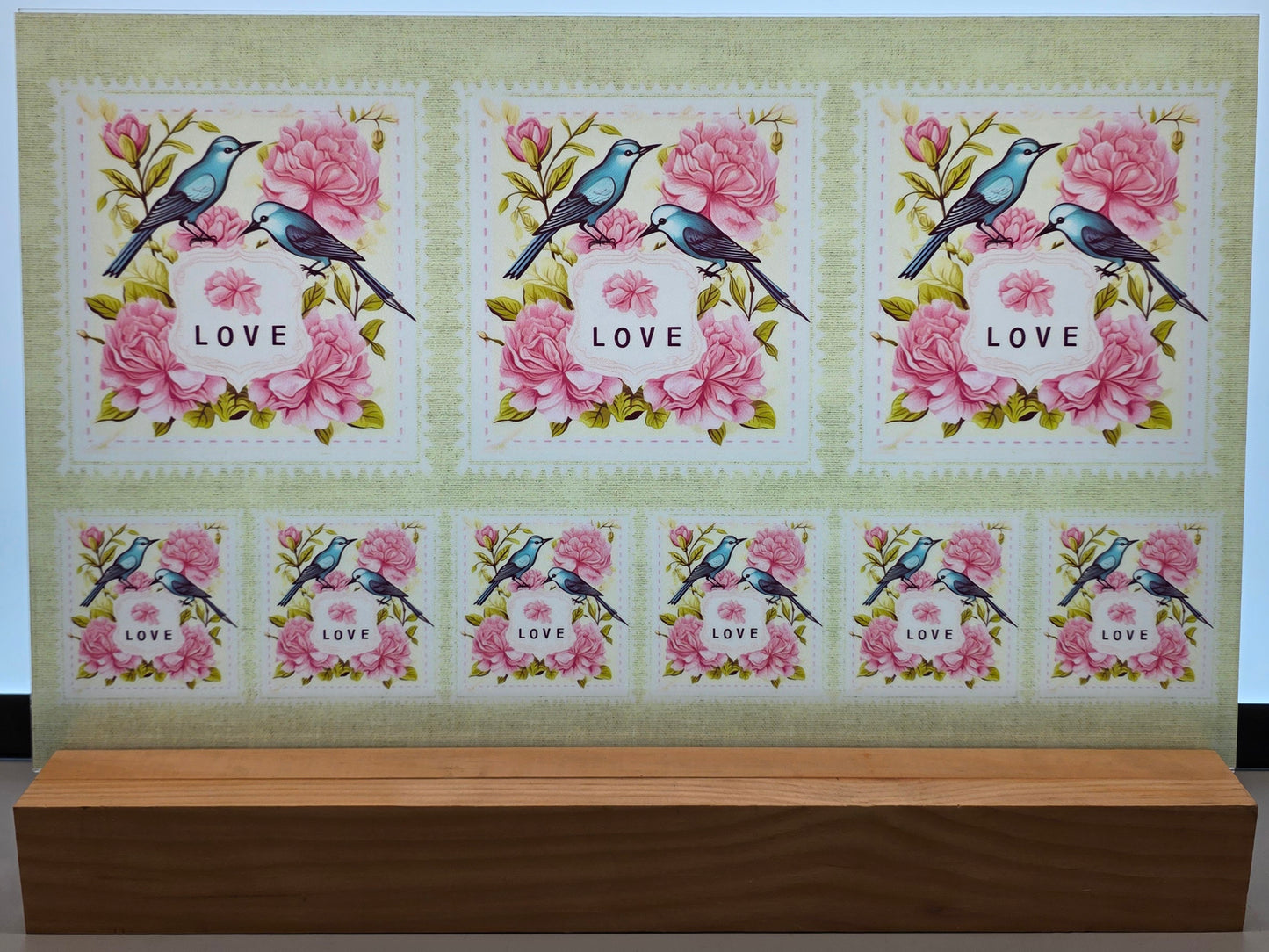 DecoCraft - Stamp Tiles Series - Blossom Lovebirds