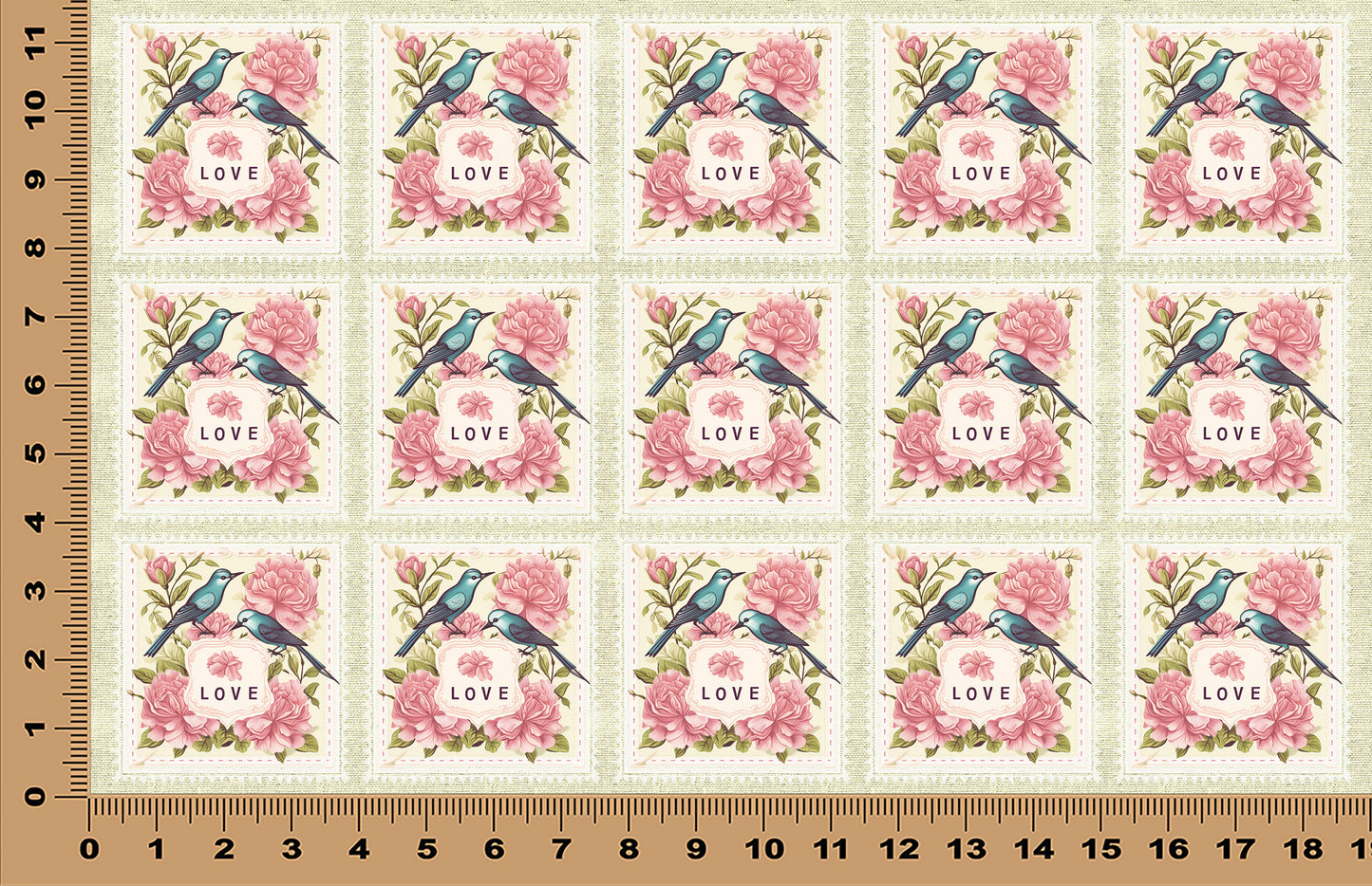 DecoCraft - Stamp Tiles Series - Blossom Lovebirds