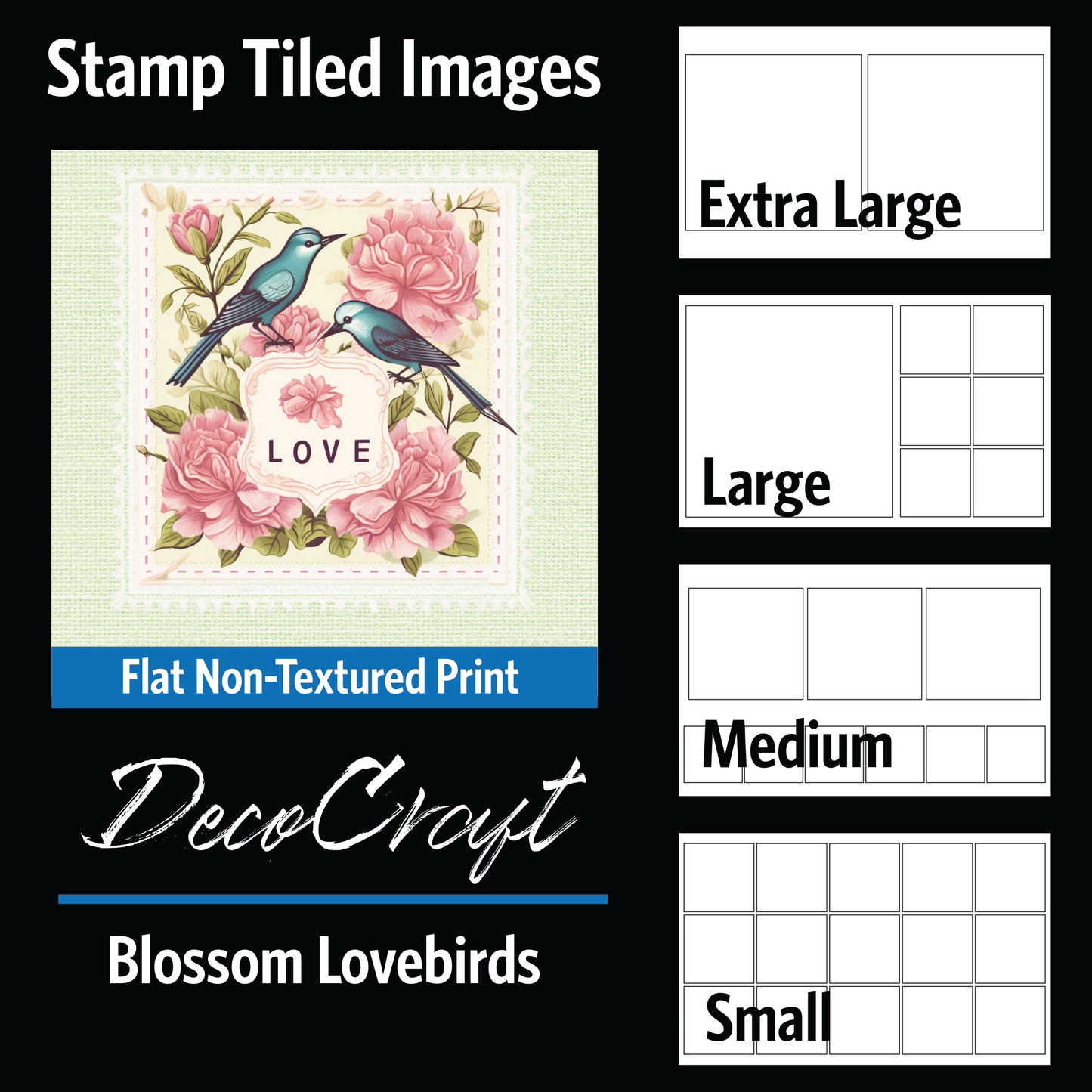 DecoCraft - Stamp Tiles Series - Blossom Lovebirds