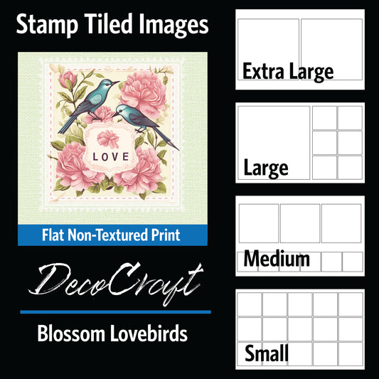 DecoCraft - Stamp Tiles Series - Blossom Lovebirds