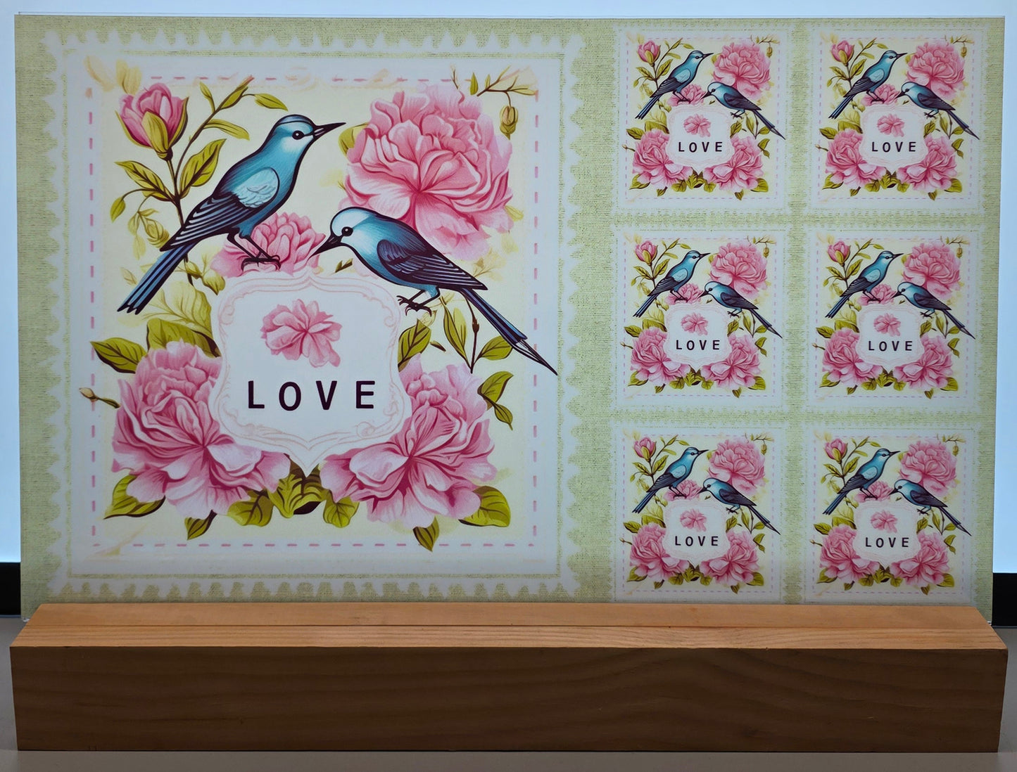 DecoCraft - Stamp Tiles Series - Blossom Lovebirds