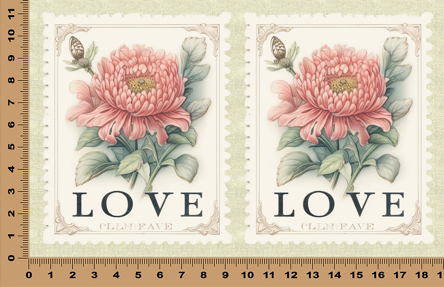 DecoCraft - Stamp Tiles Series - Heirloom Peony Love