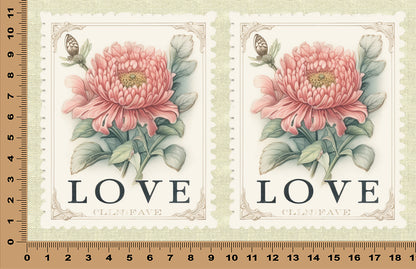DecoCraft - Stamp Tiles Series - Heirloom Peony Love