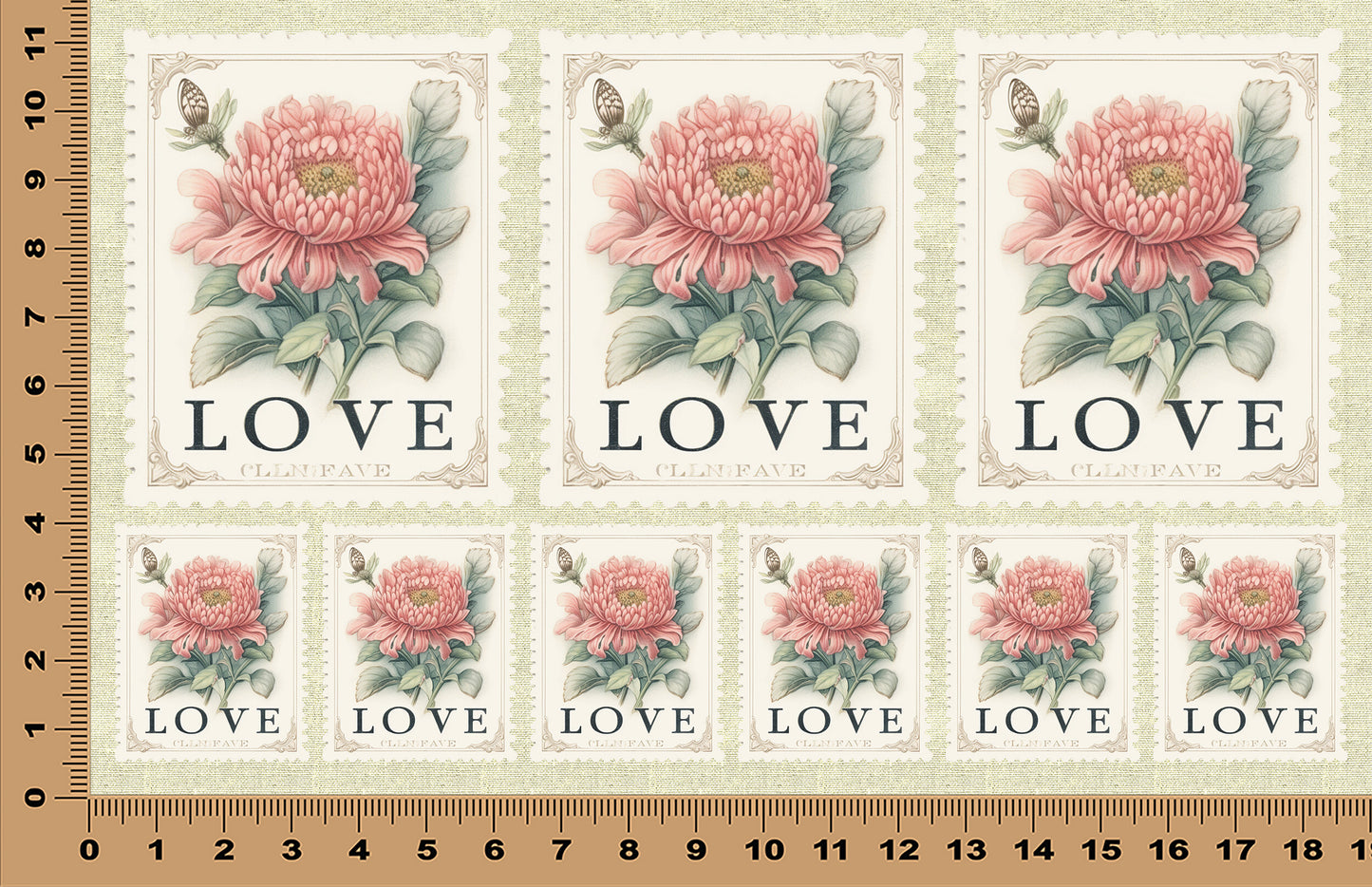 DecoCraft - Stamp Tiles Series - Heirloom Peony Love