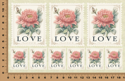DecoCraft - Stamp Tiles Series - Heirloom Peony Love