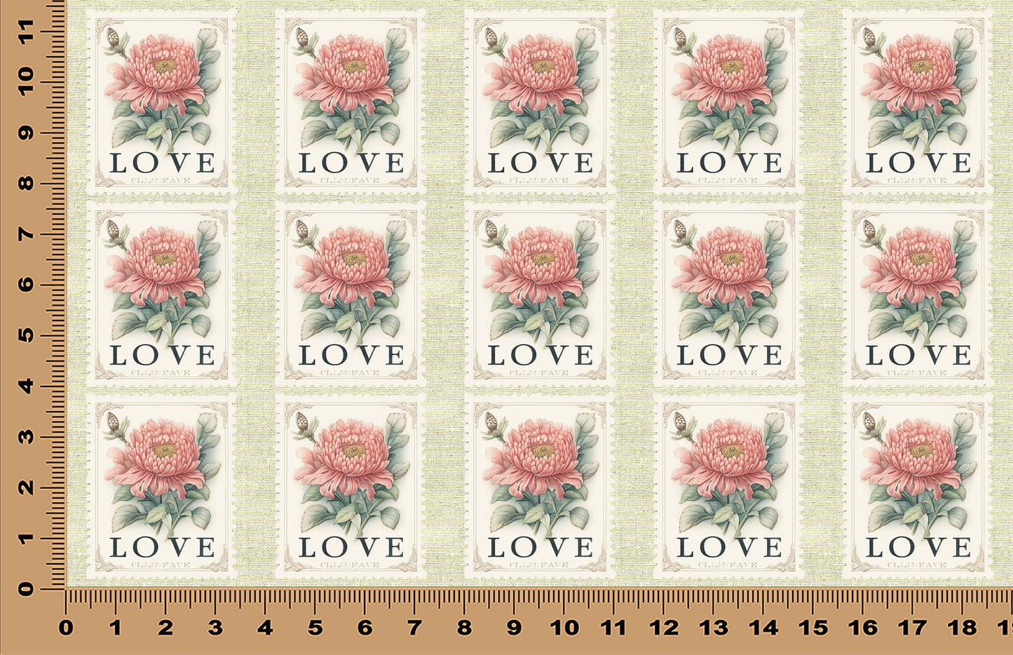 DecoCraft - Stamp Tiles Series - Heirloom Peony Love