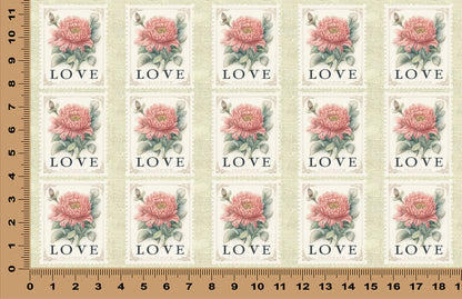 DecoCraft - Stamp Tiles Series - Heirloom Peony Love
