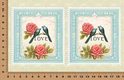 DecoCraft - Stamp Tiles Series - Rose & Sparrow Devotion