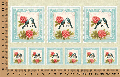 DecoCraft - Stamp Tiles Series - Rose & Sparrow Devotion