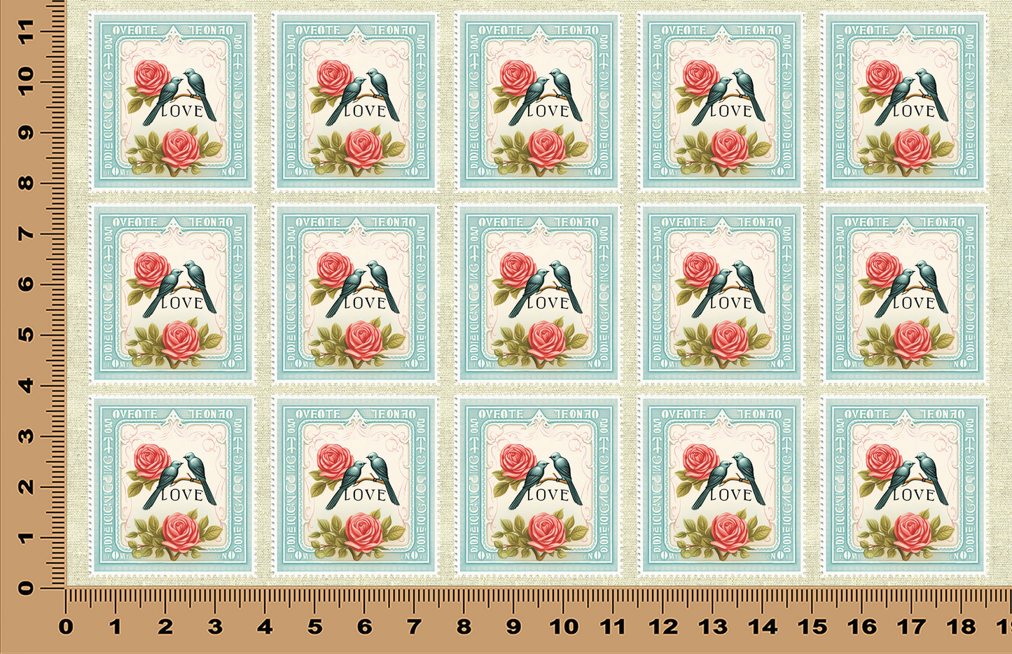 DecoCraft - Stamp Tiles Series - Rose & Sparrow Devotion