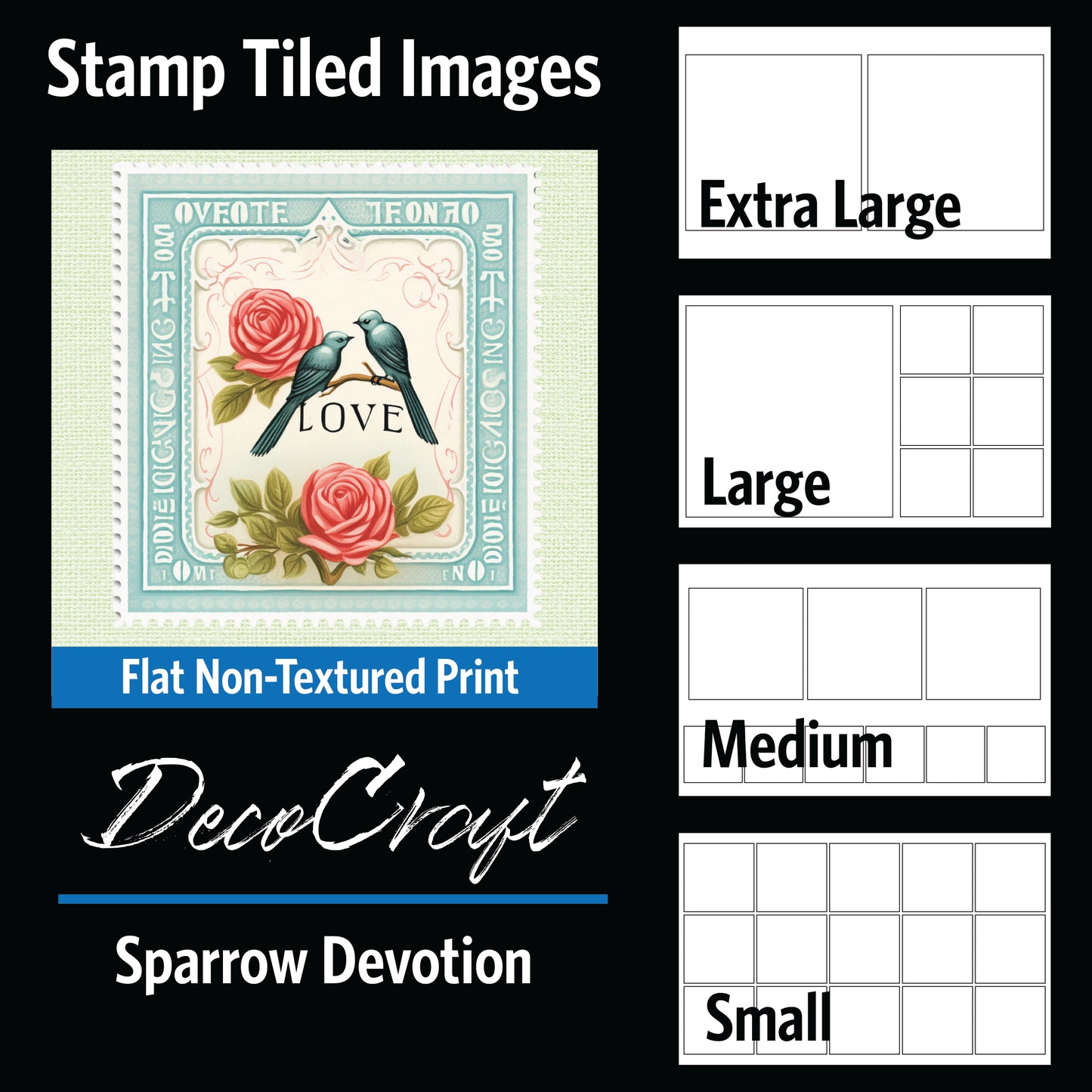 DecoCraft - Stamp Tiles Series - Rose & Sparrow Devotion