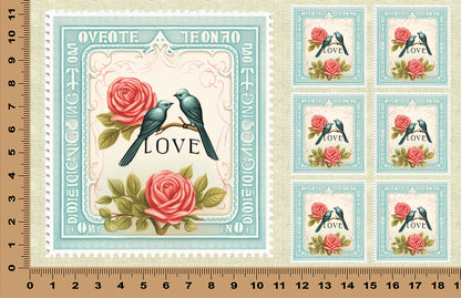 DecoCraft - Stamp Tiles Series - Rose & Sparrow Devotion