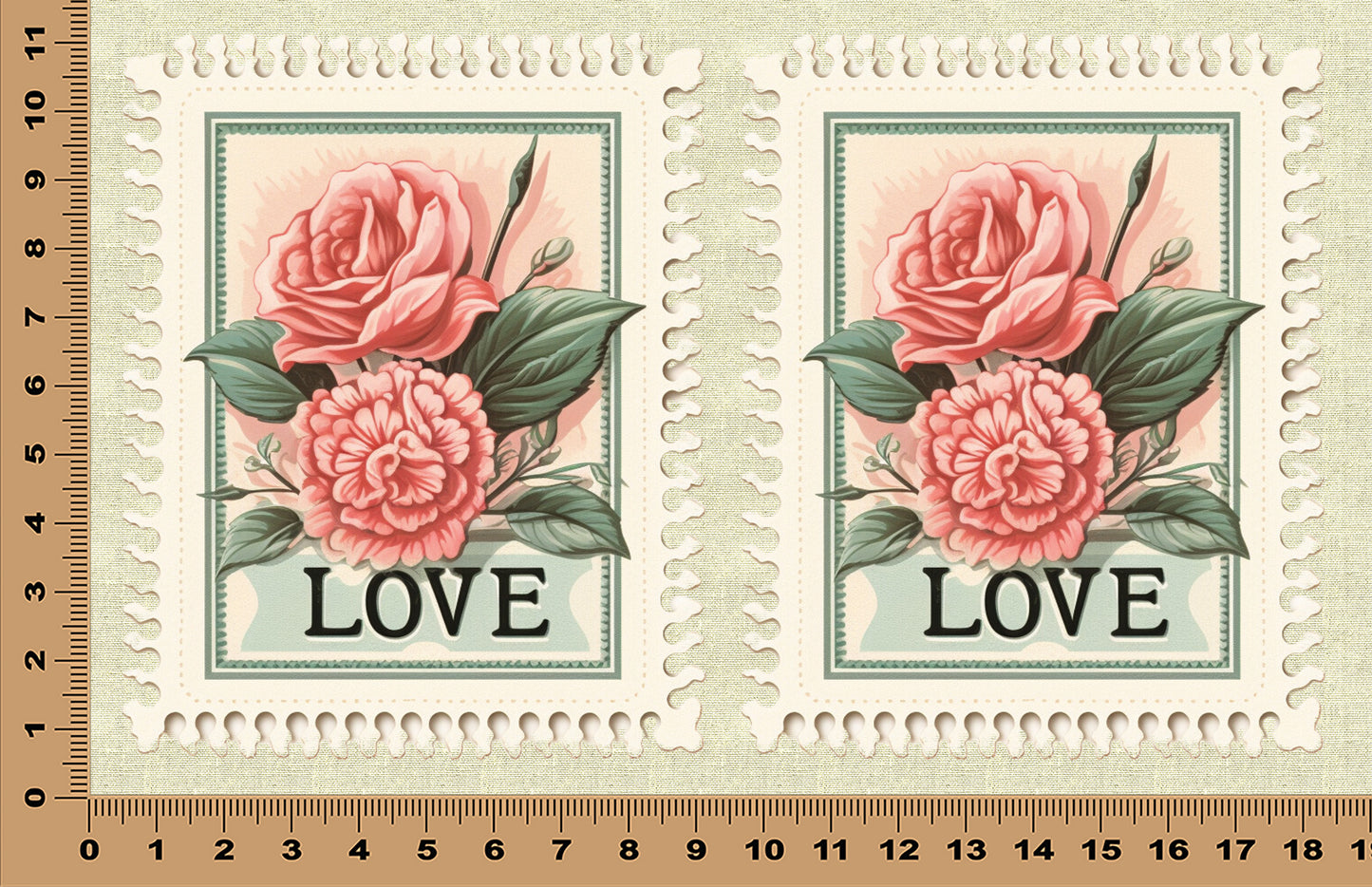 DecoCraft - Stamp Tiles Series - Rose Garden Love Seal