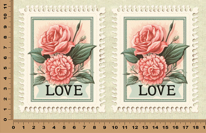 DecoCraft - Stamp Tiles Series - Rose Garden Love Seal
