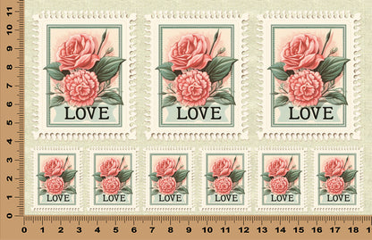 DecoCraft - Stamp Tiles Series - Rose Garden Love Seal