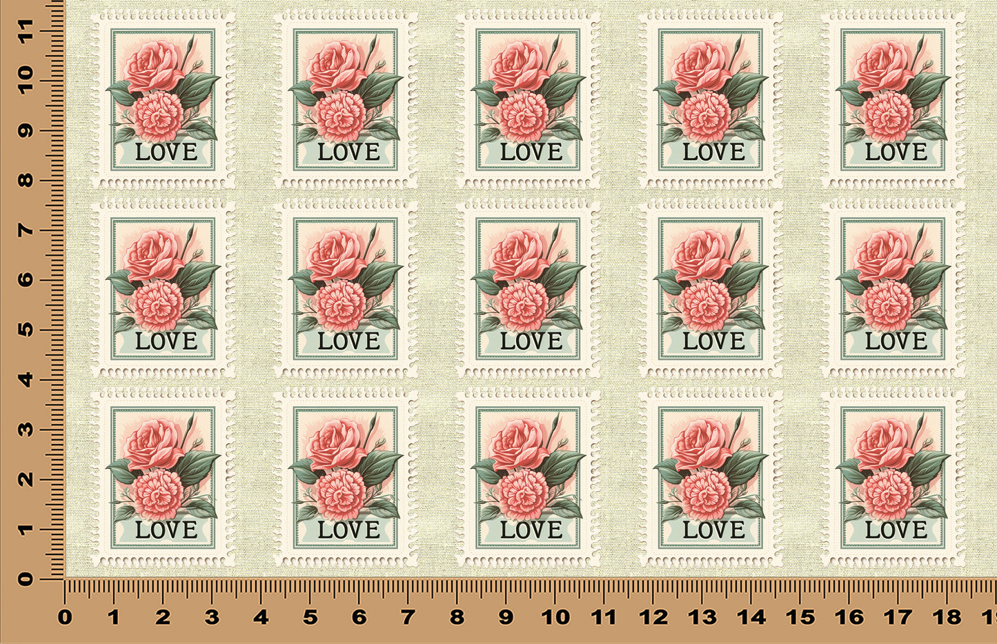 DecoCraft - Stamp Tiles Series - Rose Garden Love Seal