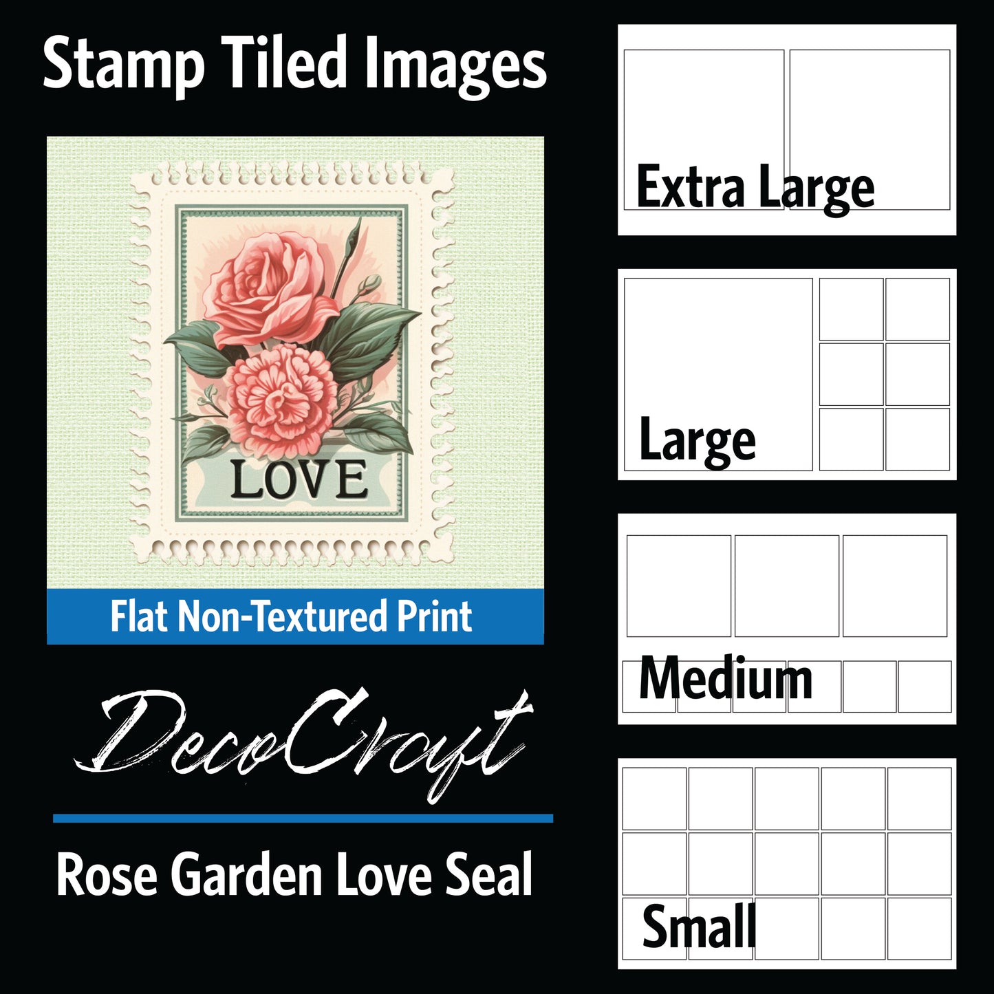DecoCraft - Stamp Tiles Series - Rose Garden Love Seal