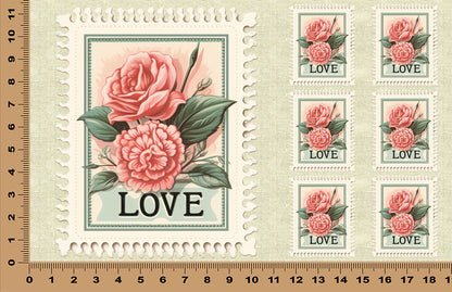 DecoCraft - Stamp Tiles Series - Rose Garden Love Seal