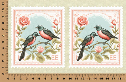 DecoCraft - Stamp Tiles Series - Sweetheart Songbirds