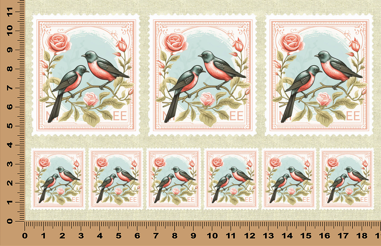DecoCraft - Stamp Tiles Series - Sweetheart Songbirds