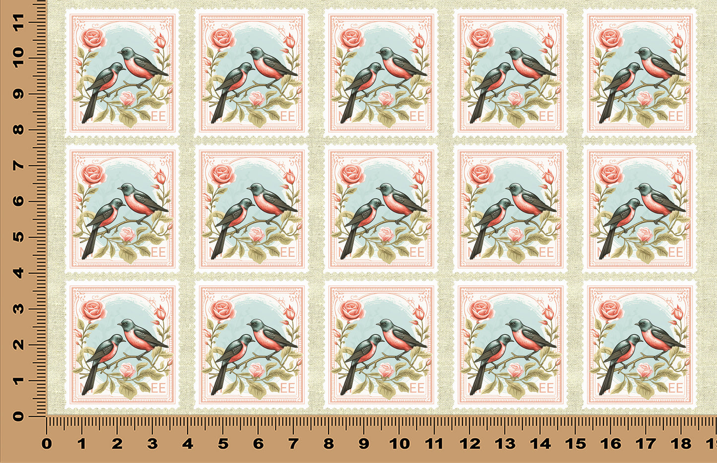 DecoCraft - Stamp Tiles Series - Sweetheart Songbirds