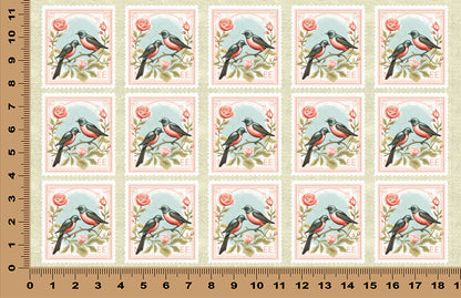 DecoCraft - Stamp Tiles Series - Sweetheart Songbirds