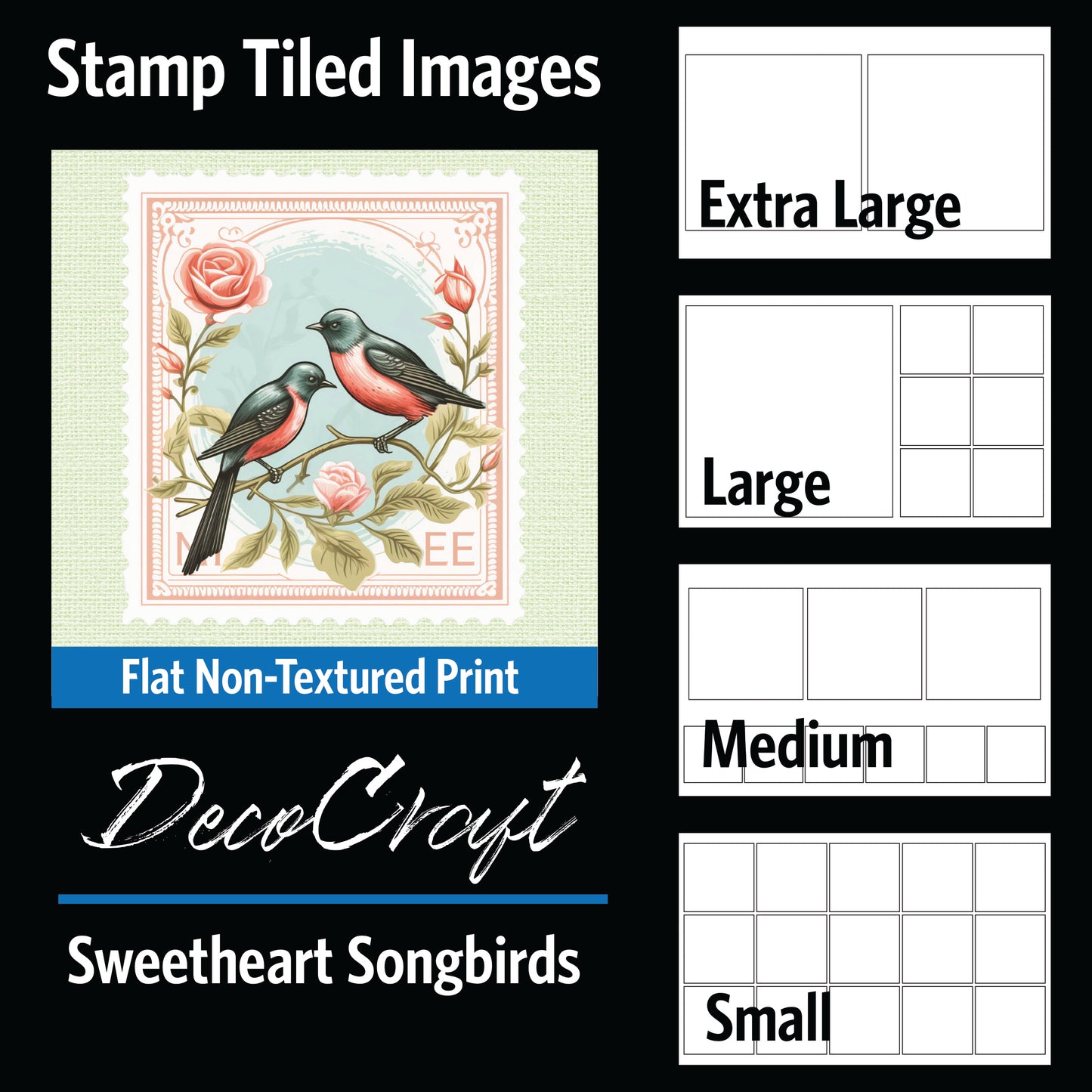 DecoCraft - Stamp Tiles Series - Sweetheart Songbirds