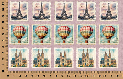 DecoCraft - Stamp Tiles Series - Vintage European Travels - Stamp Collection
