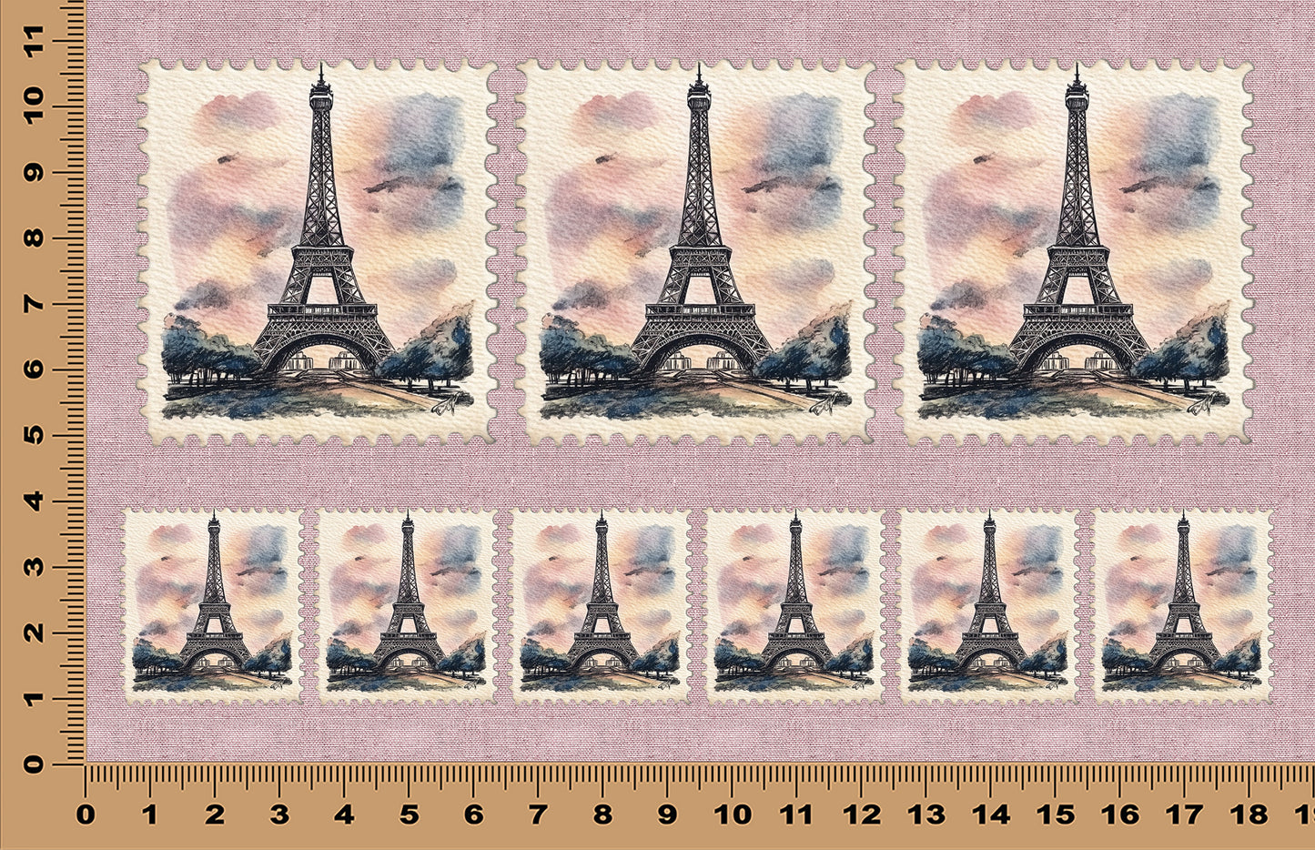 DecoCraft - Stamp Tiles Series - Parisian Sky - Eiffel Tower