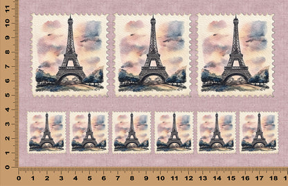 DecoCraft - Stamp Tiles Series - Parisian Sky - Eiffel Tower