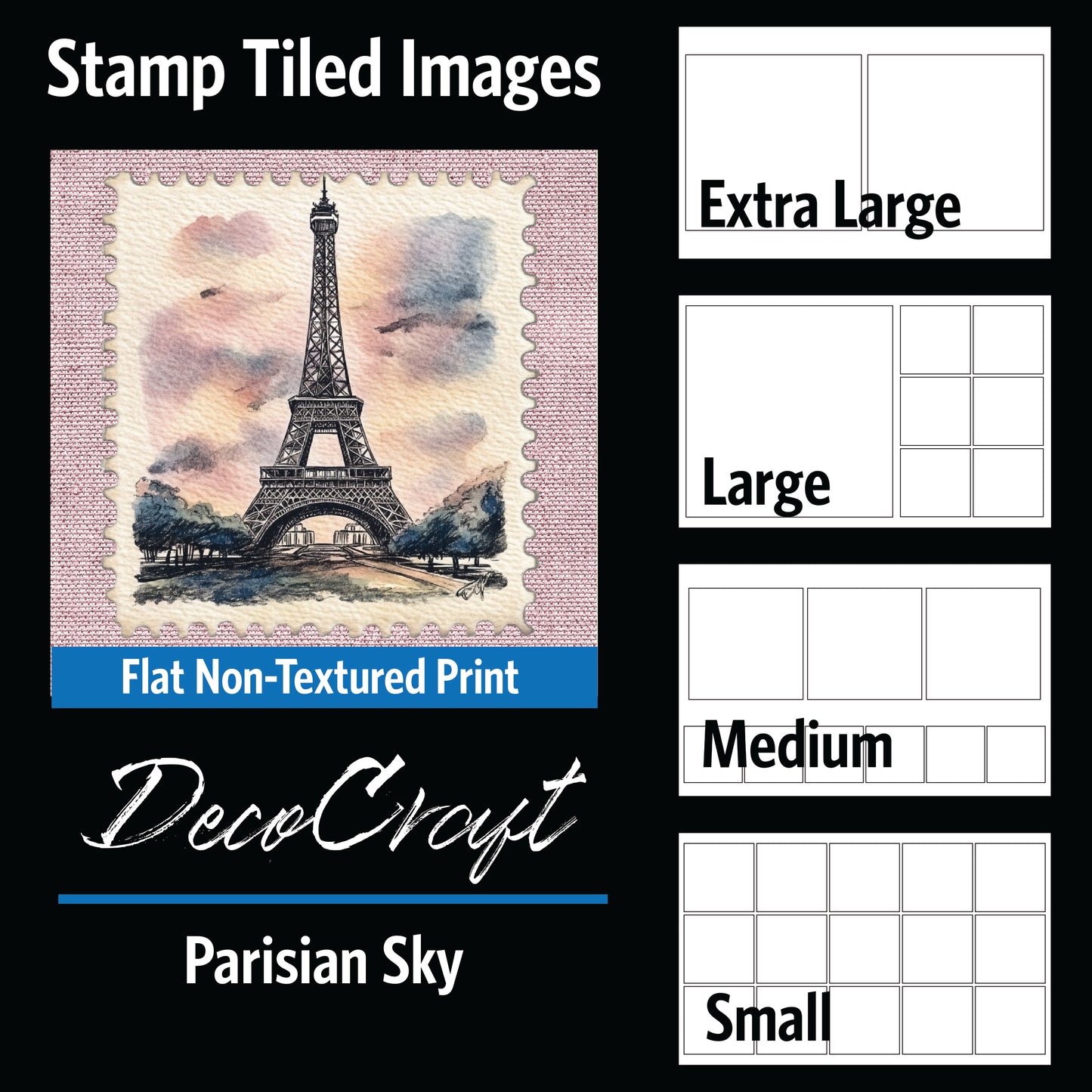 DecoCraft - Stamp Tiles Series - Parisian Sky - Eiffel Tower