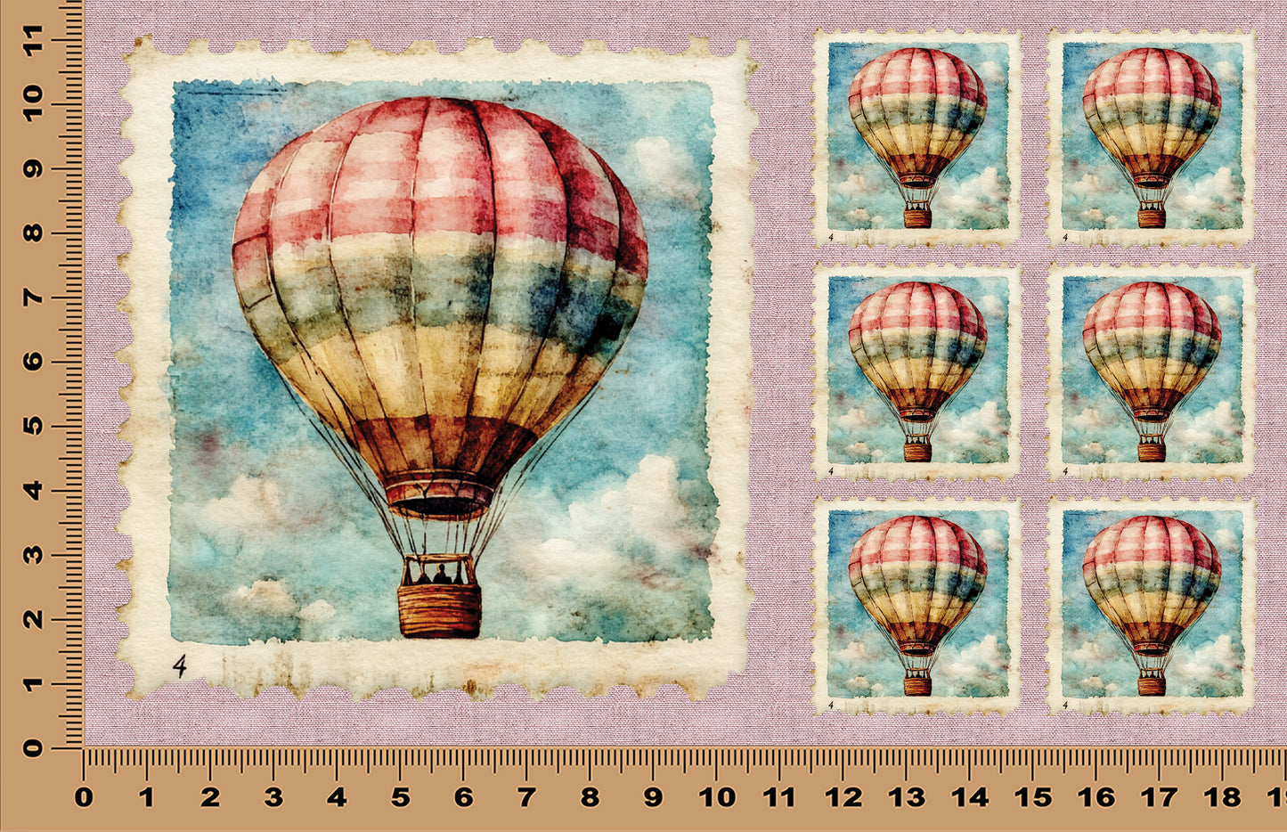 DecoCraft - Stamp Tiles Series - Balloon Over Old Europe