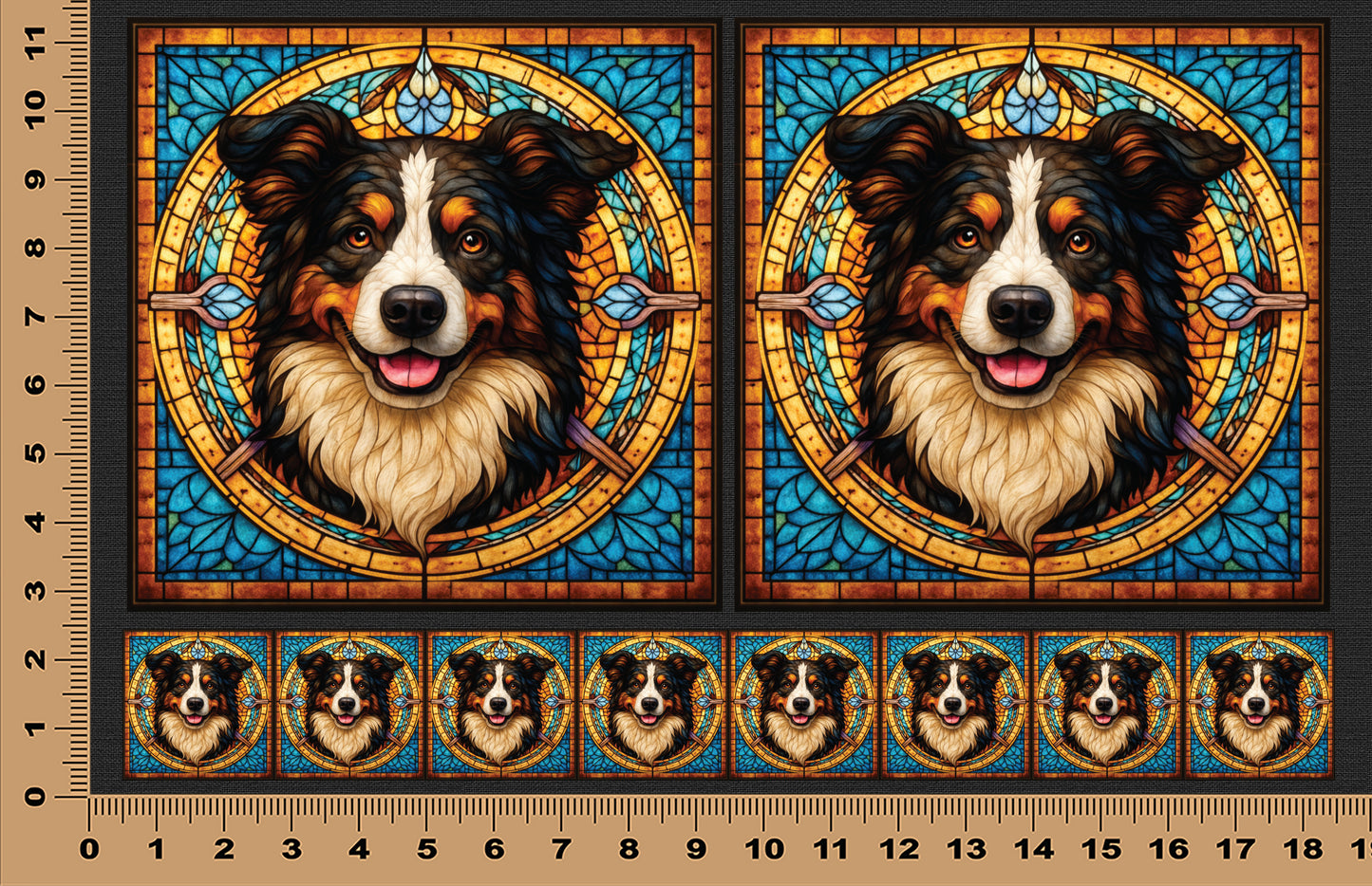 DecoCraft - Scenic Elevated Texture Tiles - Australian Sheperd