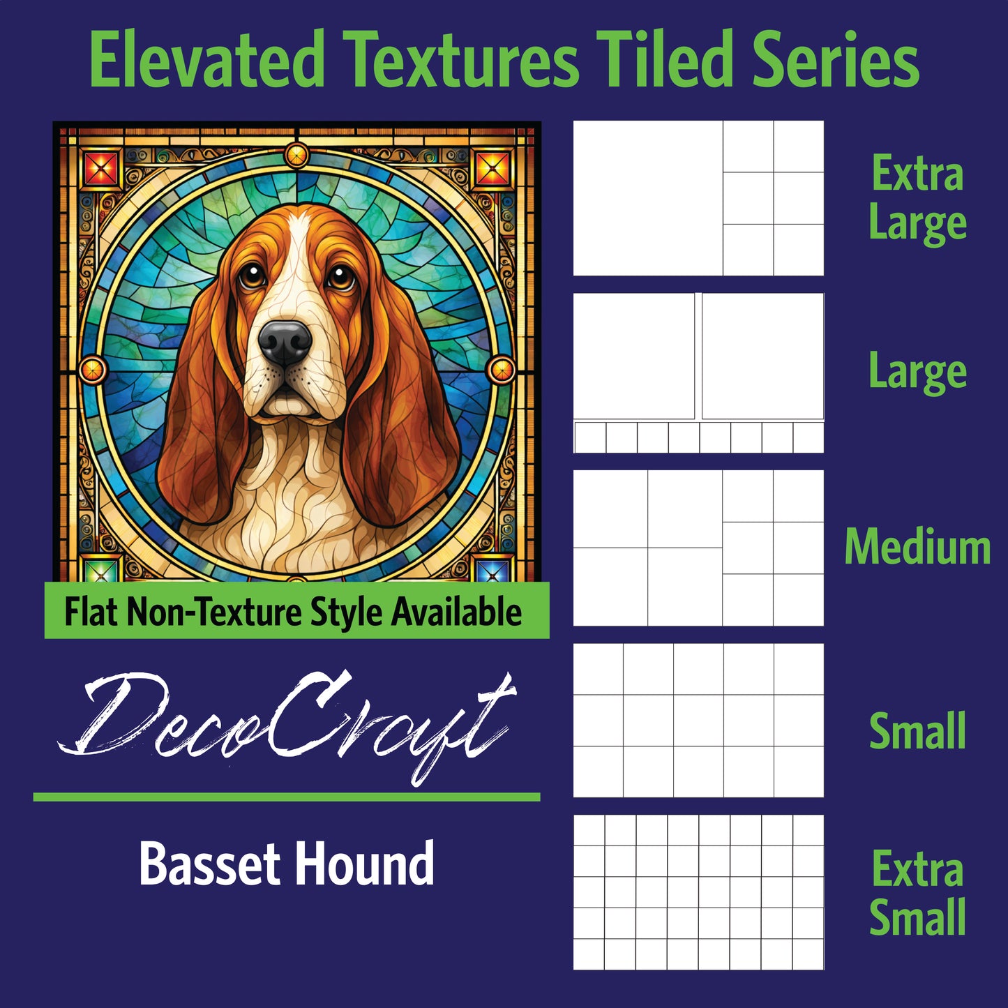 DecoCraft - Scenic Elevated Texture Tiles - Basset Hound