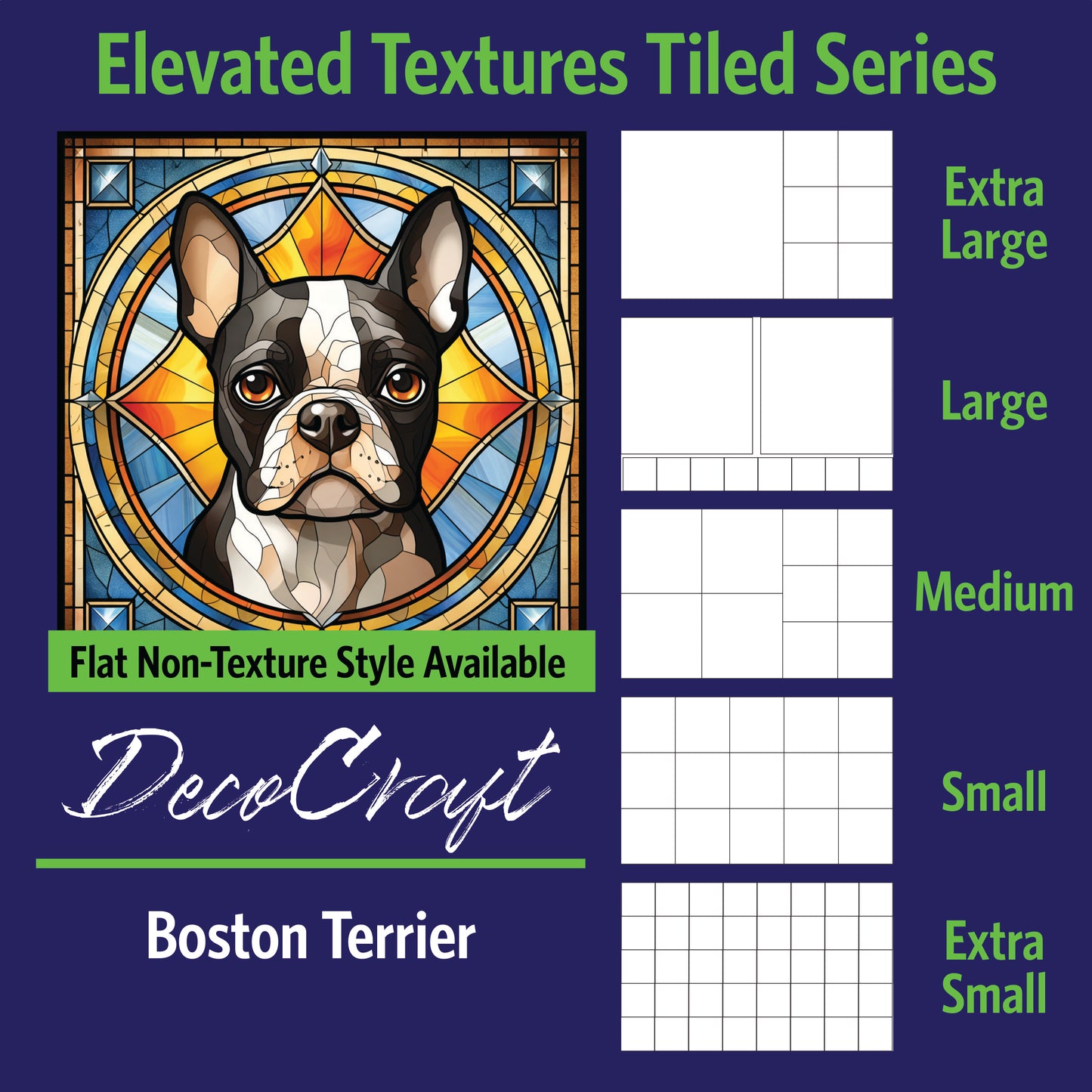DecoCraft - Scenic Elevated Texture Tiles - Boston Terrier