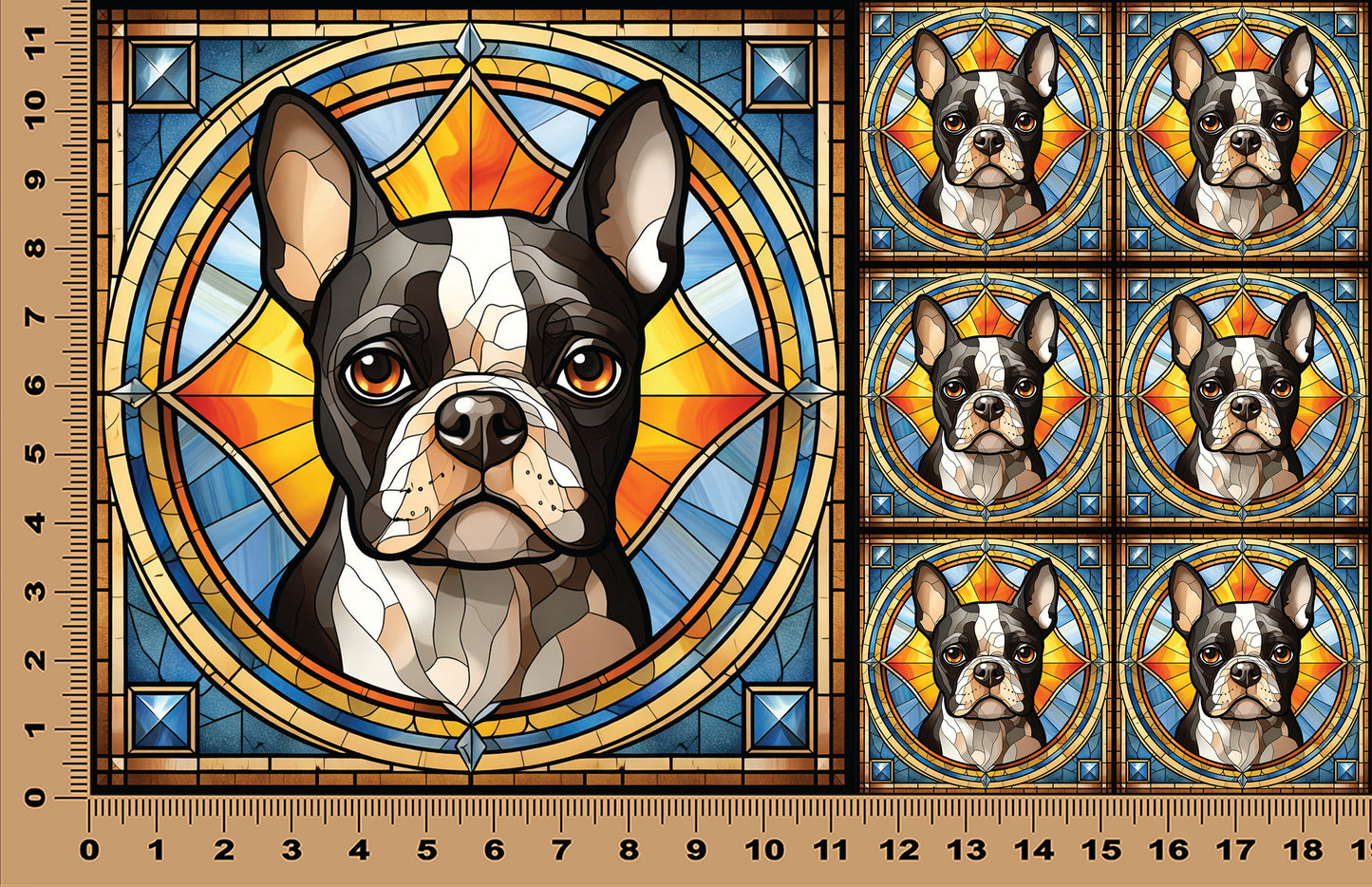 DecoCraft - Scenic Elevated Texture Tiles - Boston Terrier