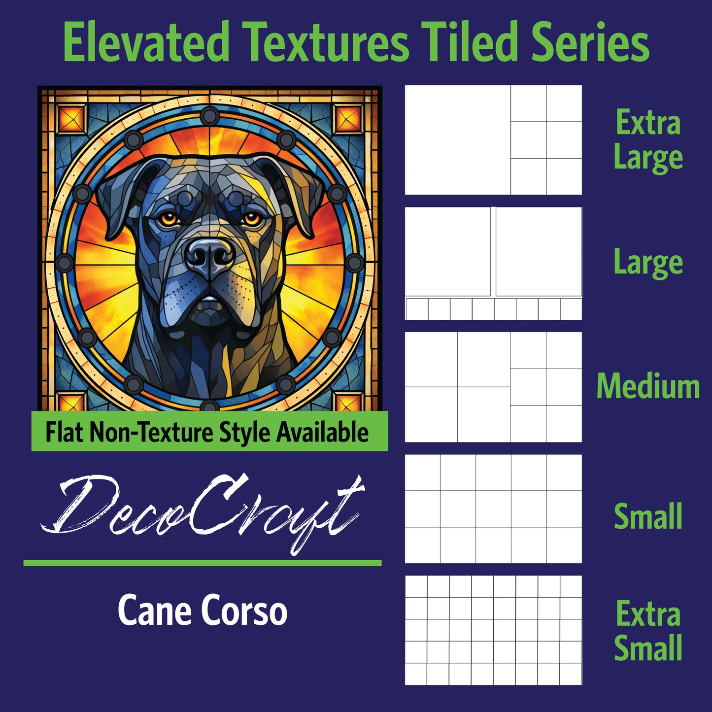 DecoCraft - Scenic Elevated Texture Tiles - Cane Corso (Mastiff)