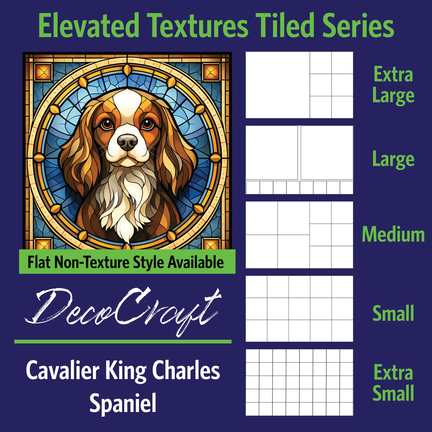 DecoCraft - Scenic Elevated Texture Tiles - Cavalier King Charles Spaniel