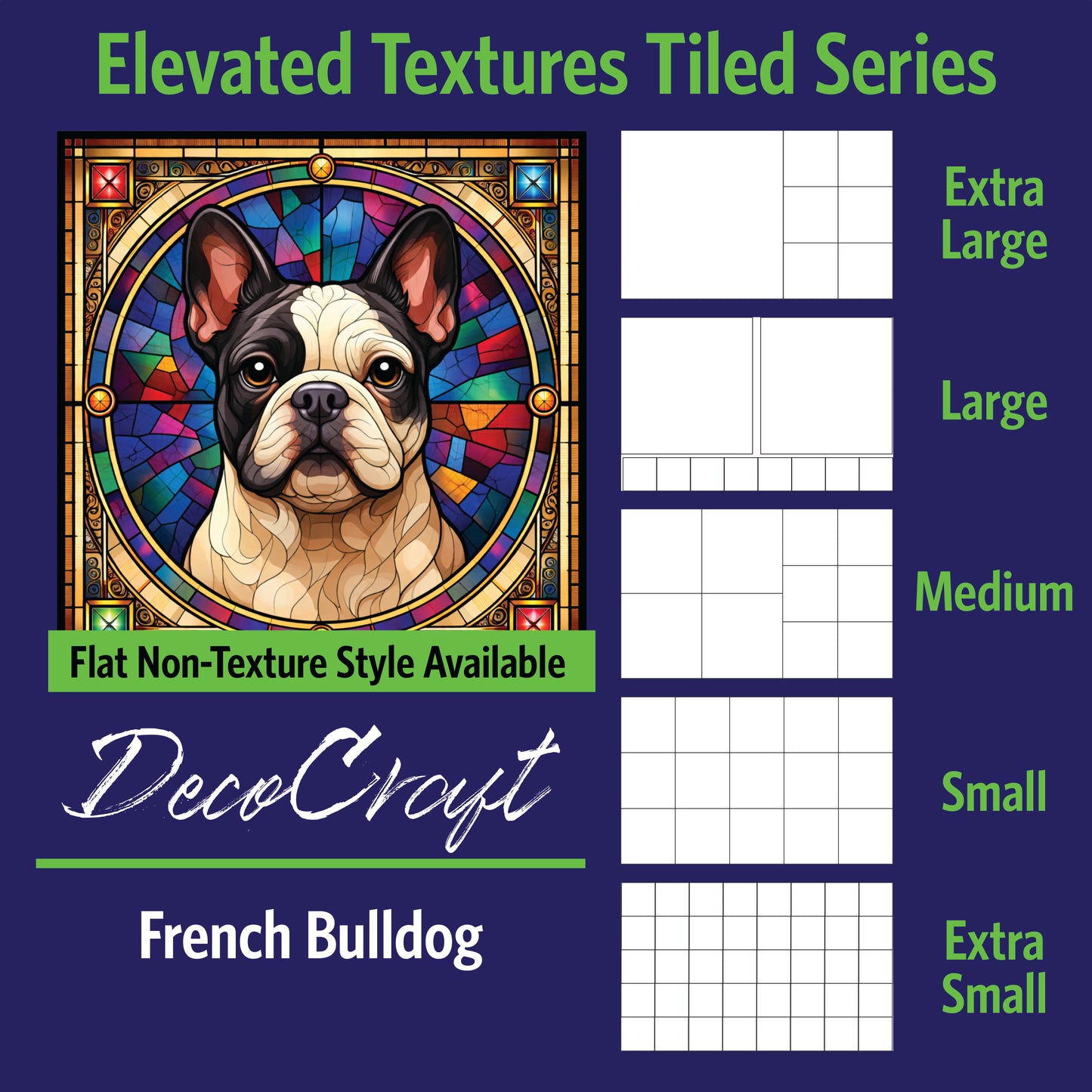 DecoCraft - Scenic Elevated Texture Tiles - French Bulldog