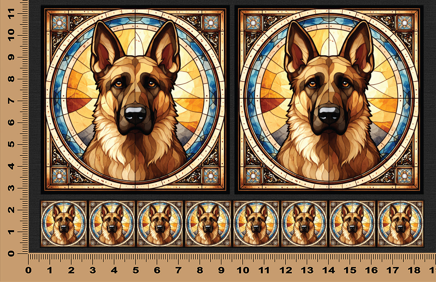 DecoCraft - Scenic Elevated Texture Tiles - German Shepherd